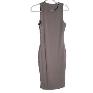 Vitality Balance Athletica Ivy Sheath Dress Women's Medium M Taupe Brown Stretch